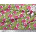 thumbnail image 3 of Soimoi Rayon Fabric Leaves & Lotus Floral Printed Craft Fabric by The Yard 56 Inch Wide, 3 of 5