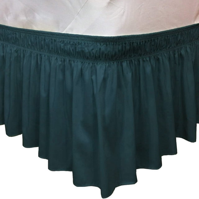 EIGTHTAIL Ruffled Grey King Size Bed Skirt Dust Ruffle for King Bed with 15” Drop Soft and Solid Microfiber Classic Style California King Silver Gray Bedskirts