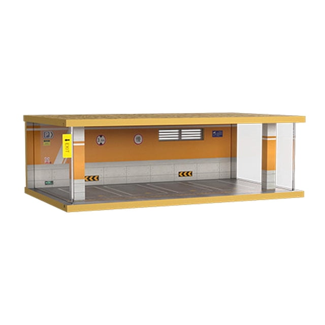 Milaget Diorama 1:32 Model Car Parking Lot Scene DIY Decor with Light 4 Orange