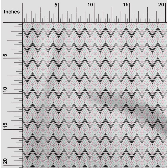 oneOone Cotton Silk Fabric Chevron|Triangle & Square Geometric Print Fabric By The Yard 42 Inch Wide