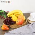 thumbnail image 5 of Unique Bargains 10" Wood Serving Tray Round Decorative Platter Home Kitchen Table, Black, 5 of 5