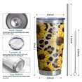 thumbnail image 3 of Gobelet 20oz avec Couvercle et Paille, Acier Inoxydable, Isolé sous Vide, pour Eau et Café, Double Paroi, Réutilisable pour Boissons Chaudes, 3 of 6
