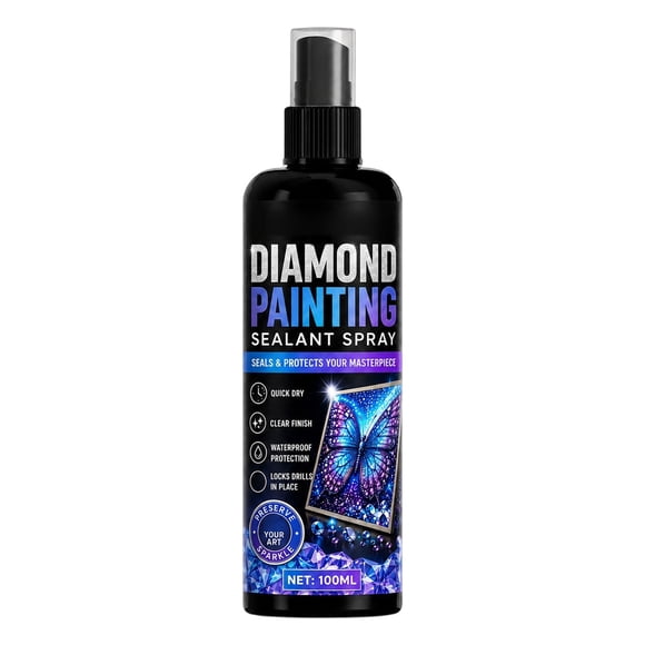 Diamond Painting Sealer Spray 100ml Gloss Finish Protective Craft Sealant for Artwork Puzzles DIY Projects Portable Spray Bottle Quick Dry Clear Coating Art Preservation Solution
