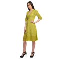 thumbnail image 4 of Moomaya Robe en Coton Imprimée pour Femme Longueur Midi Manches Courtes Tenue d'Été Vêtements, 4 of 4