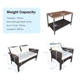 thumbnail image 3 of Costway 4PCS Patio Rattan Acacia Wood Furniture Set Cushion Sofa Armrest Deck, 3 of 9