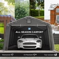 thumbnail image 4 of Outsunny 12' x 20' Garage Carport with Ventilation Windows, Grey, 4 of 10