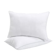 Marina Decoration Oreiller Breathable Sleeping Medium Firm Silver Piping Bed Pillow for Side and Back Sleepers, Hotel Collection Pillows 2 Piece Pack