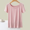 thumbnail image 2 of Yuyuzo Hauts de Pyjama pour Femmes Col Ras du Cou T-Shirts à Manches Courtes Décontractés d'Été Confortables Amples Blouses, 2 of 6