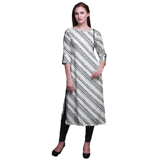 Bimba Kurti Imprimée à Manches 3/4 Tenue d'Été Kurta Tunique Droite pour Femmes