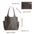 thumbnail image 3 of MTBLYS Color Block Folding Shopping Bag Large Capacity Waterproof Shoulder Tote with Side Cup Holder Portable Storage Bag Daily Shopping Outdoor Use, 3 of 7