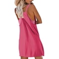 thumbnail image 4 of Yigetop Robe Athlétique avec Shorts! Combinaison-Robe pour Femmes, Couleur Unie, Élégante et Décontractée, à Double Poche, Bretelles Réglables, Rouge Melon D\'eau, S, 4 of 4