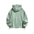 thumbnail image 4 of Txeol Mens Breathable Running Workout Hooded Jacket Sun Shirt UPF 50+ Sun Protection Shirts Rash Guard Athletic Full Zip Hoodies Limited Time Deal,Green,XXXXL, 4 of 9