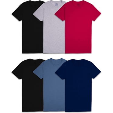 Fruit Of The Loom T-Shirt à Manches Courtes pour Homme, Col Ras du Cou, Lot de 6, S, Assorti