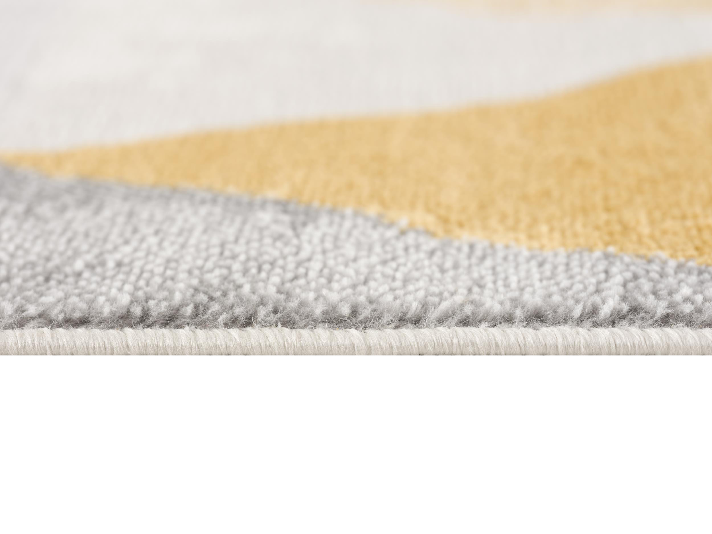 Tapis Branch Savannah 2' x 9' (Taille exacte : 2'3" 9') de couloir moderne du milieu siècle, jaune beige, géométrique pour entrée, couloir, salle bain et cuisine