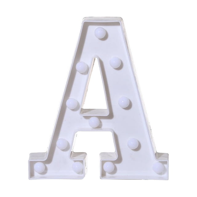 TopLLC Alphabet LED Letter Lights Light Up White Plastic Letters Standing Hanging A-M & on Clearance
