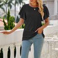 thumbnail image 4 of RKSTN Womens Tops 2024 Fashion Mesh Breathable Short Sleeve V-Neck Blouse Tops Comfortable Temperament Solid Color Tops, 4 of 4
