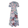 thumbnail image 4 of Ovzne Robes Grande Taille pour Femmes Pulpeuses Robe Mode pour Femmes Manches Longues Col Rond T-Shirt Imprimé Blouse Ample Robe Grande Taille Robe à Manches Courtes Imprimée Liquidation, 4 of 5