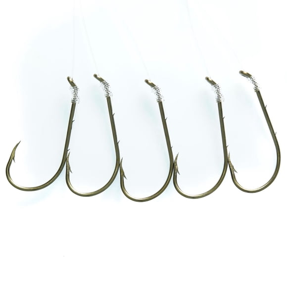 Mustad 555-2-6 Classic Snelled Beak Hook, Bronze Size 2
