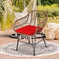 thumbnail image 3 of Costway Ensemble Bistro en Rotin pour Patio 3 Pcs Table Basse Fauteuil Jardin Coussin Rouge, 3 of 10
