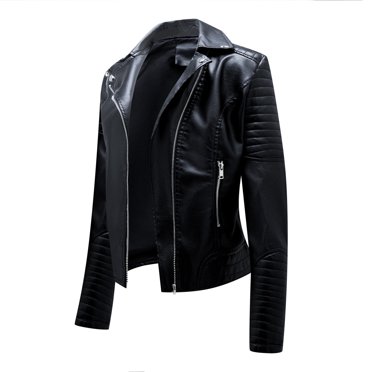 Womens Winter Coats Long Womens Warm Long Sleeve Jacket Slim Winter Parkas Faux Leather Hoodless Coats