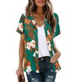 thumbnail image 1 of Innerwin Chemises à Manches Courtes Blouse pour Femmes Col à Revers Élégant Hauts Figure 4 m, 1 of 1