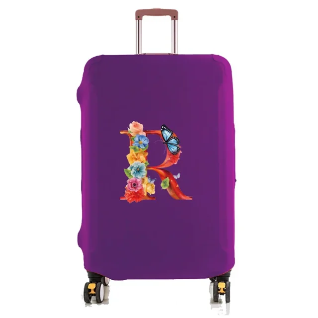 Housse de Valise de Voyage Protecteur de Bagage et de Valise Lavable Réutilisable Antipoussière Anti-Rayures Housse de Valise Motif Imprimé Papillon 8butterfly letter R TG