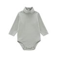thumbnail image 1 of FAIWAD Baby Girl Boy Romper Long Sleeve Turtleneck Jumpsuit Ribbed Button Spring Bodysuit, 1 of 5