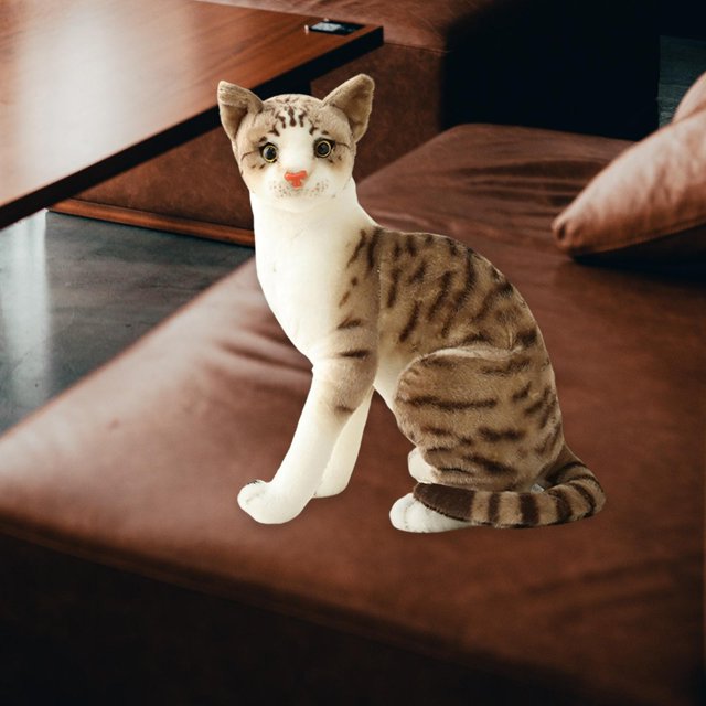 Cute Simulation Siamese Cats Comfortable Animal Plush Padding Lifelike Cat Plush StyleE