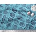 thumbnail image 3 of Soimoi Moss Georgette Fabric Grains & Fish Food Print Fabric by Yard 42 Inch Wide, 3 of 3
