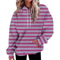 thumbnail image 1 of IMENGL Striped oversized plus size hoodie, Purple L, Size M-5XL, 1 of 4