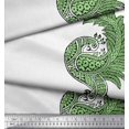 thumbnail image 3 of Soimoi Poly Georgette Fabric Peacock Block Decor Fabric Printed Yard 42 Inch Wide, 3 of 3