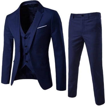 Liquidation! Hontri Complet pour Homme Ajusté 3 Pcs Complet d'Affaires Mariage Fête Veste Gilet et Pantalon Manteau Complets pour Hommes Kaki G