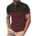 thumbnail image 1 of Birdeem Men Casual Solid Color Button Short Sleeve Turndown Collar Blouse Shirt, 1 of 1