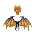 thumbnail image 4 of Dragon Costume Dragon Wing Adults Masquerade Cosplay Dinosaur Set Yellow, 4 of 10