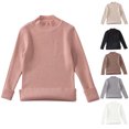 thumbnail image 1 of LOVZFMLL Girl's Sweater, Turtleneck Ribbed Pullover Solid Color, Casual Essential Stretchy Layering Top Fall Clothes Warm Winter Tops Toddler Girls Clothes for 4 Years, 1 of 4