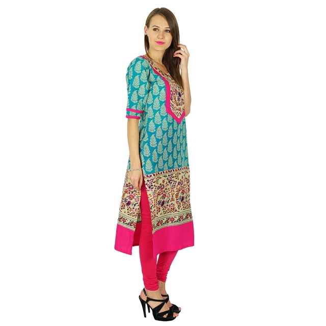 Phagun Kurta Bollywood de Designer Indienne pour Femmes Kurti Ethnique Tunique en Coton Robe