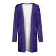 thumbnail image 4 of AherBiu Womens Cardigan Tops Long Sleeve Open Front Mid-Long Outwear with Pockets Spring Clothes, 4 of 5