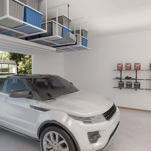 Étagère de Rangement de Garage 3x6 Pi, Étagères de Rangement Robustes à Hauteur Réglable pour Plafond, 72 Pouces x 36 Pouces x 40 Pouces, Blanc