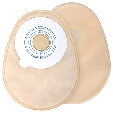 OSTUPMED 20Pcs Colostomy Bags One Piece Closed Ostomy Supplies Drainable Pouches for Ileostomy Stoma Care Cut-to-Fit 38-60MM (1 1/2" to 2 3/8")