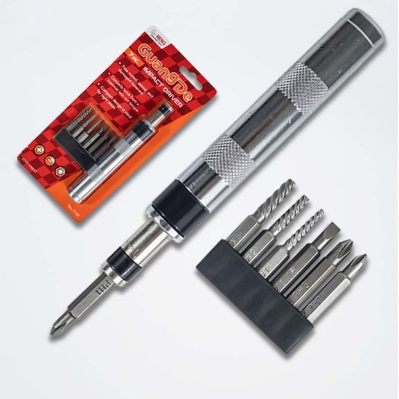 Djiypn Manual Hand Reversible Impact Driver Set, Hex Handle Tool for Removing Broken Screws, DIY Home Repair Tool Kit