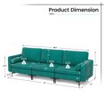 thumbnail image 4 of Costway Canapé Modulaire Moderne 3 Places avec Pochette de Rangement Latérale et Pied en Métal Turquoise, 4 of 10