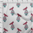 thumbnail image 2 of oneOone Cotton Poplin Fabric Leaves|Bird & Floral Block Printed Craft Fabric BTY 56 Inch Wide, 2 of 4