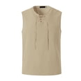 thumbnail image 2 of Styesk Débardeurs Homme Mode Homme à Cordon Couleur Coton et Lin T-shirt Sans Manches Hauts, 2 of 5