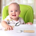 thumbnail image 2 of RKSTN Stainless Steel Children Fork Spoon 304 Stainless Steel Children's Fork Spoon-piece Set With Handle Baby Eating Spoon Training Chopstick Set, 2 of 5