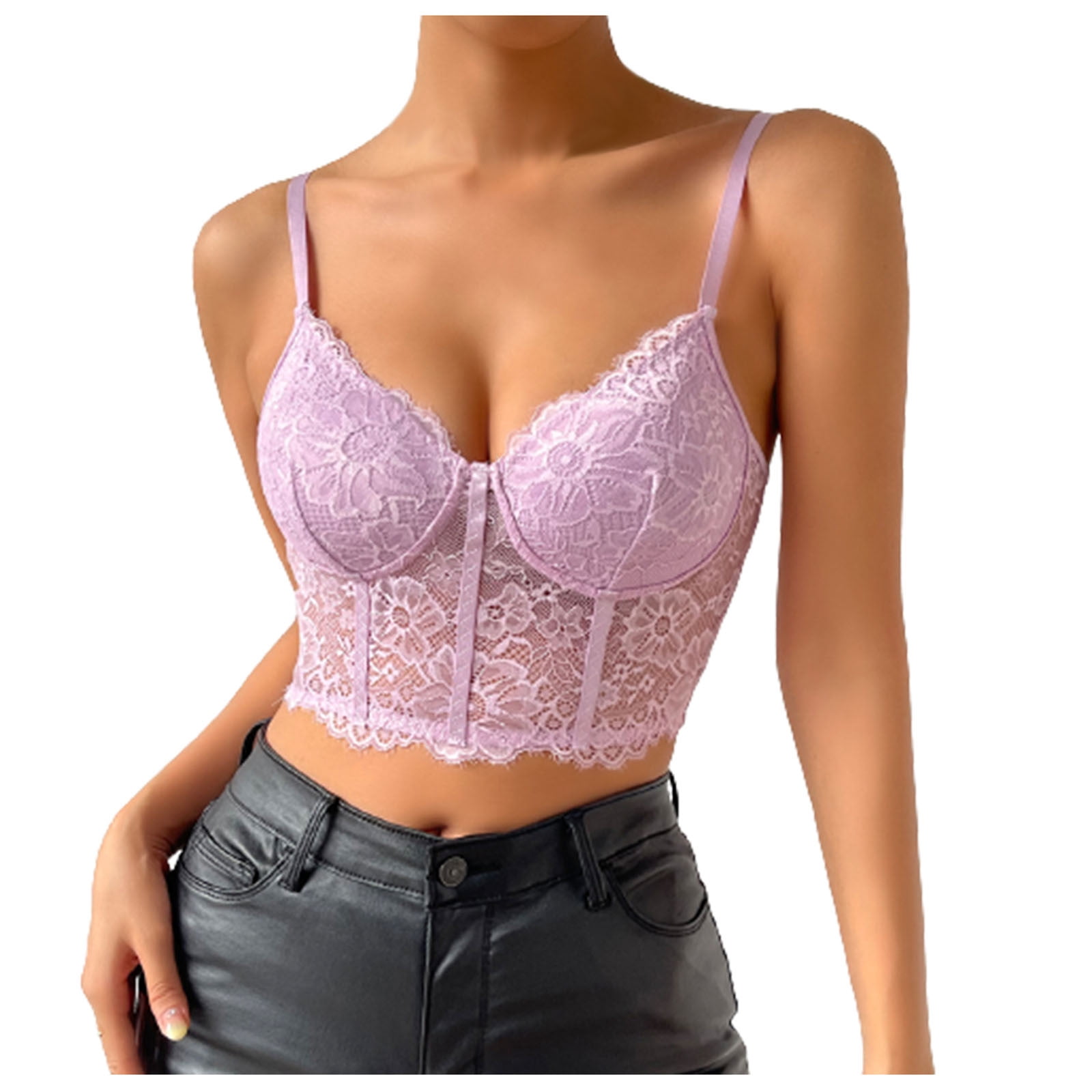 Birdeem Débardeurs Sans Manches Aguichant en Dentelle Transparente pour Femmes, Camisoles, Bretelles Fines, Gaines