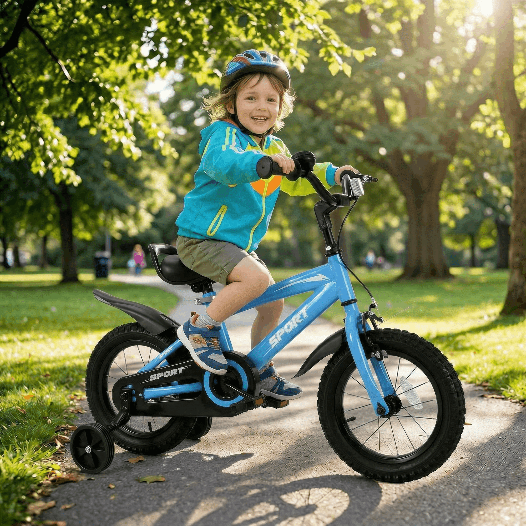 Naipo 12-inch Kids Girls and Boys Blue Bike for 2-5 Years Old Age