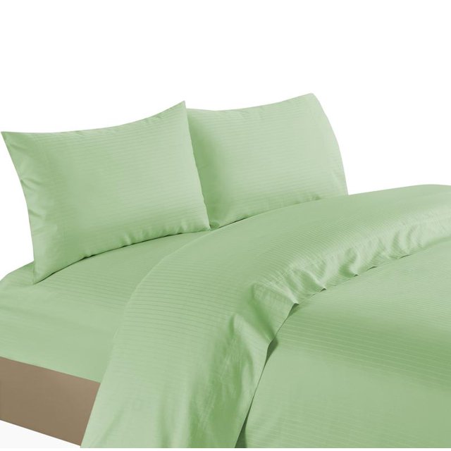 Life Style 1200 Thread Count 100% Egyptain Cotton 4-Piece Deep Pocket Stripe Sheet Set (Queen, Sage)