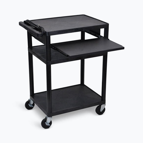 Luxor 34"H AV Cart - Three Shelves, Front Pullout