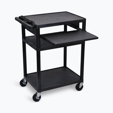 Luxor 34"H AV Cart - Three Shelves, Front Pullout