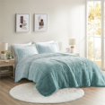 thumbnail image 2 of Intelligent Design 66 Pouces Ensemble Mini Couette en Tissu Long Poil 2 Pcs Bleu, 2 of 8